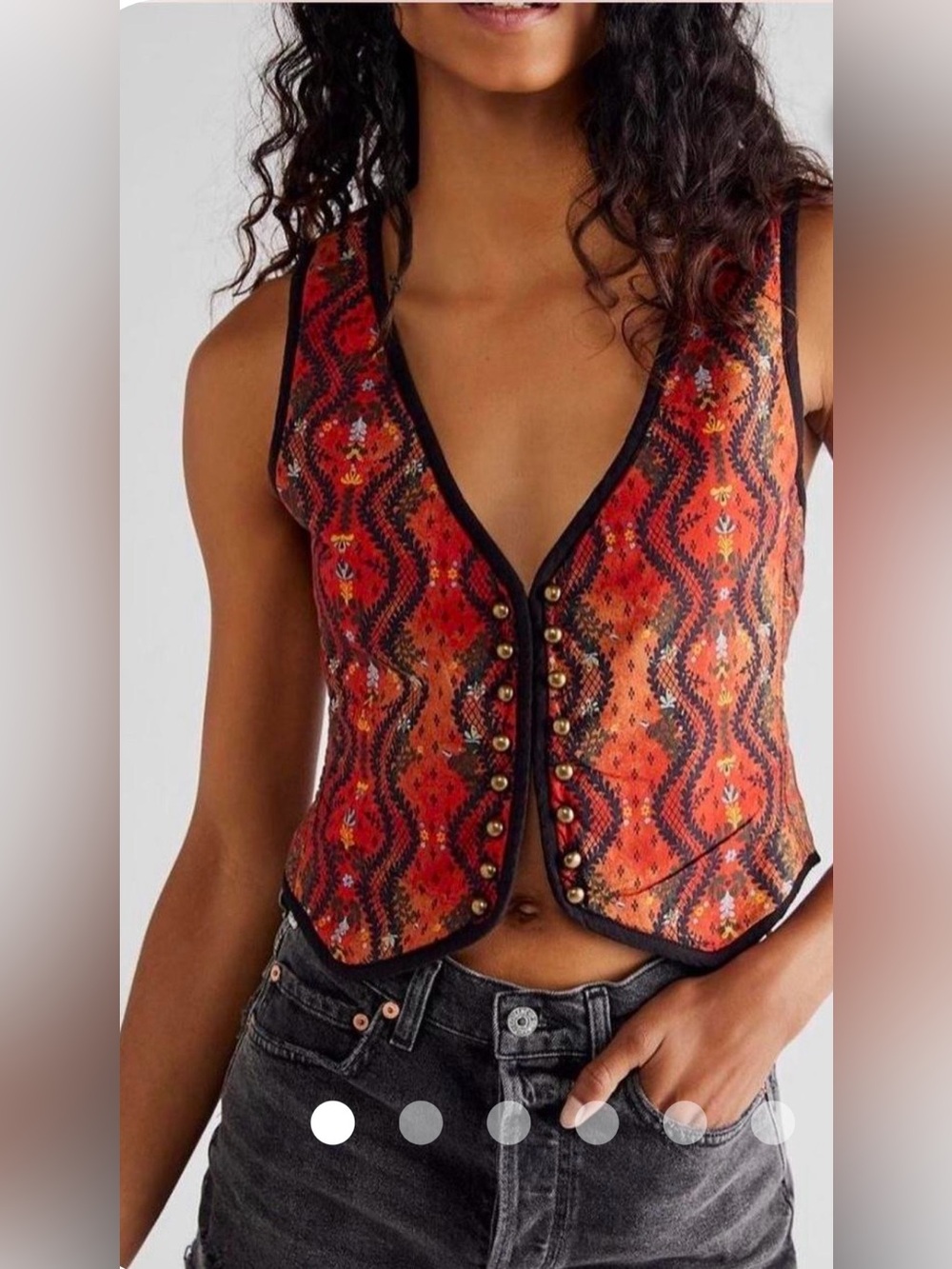 NWOT Free People Gemini vest Boho button vest size Medium